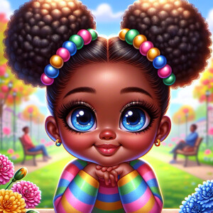 A cartoon-style digital illustration of a young African-American...