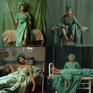 A 22-year-old Dominican woman is lying on an operating table, lo...