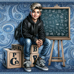 blue paisley print background, high quality glossy vecotr marker...