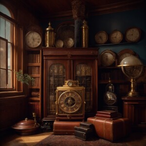 Generate an image showcasing a curated array of historical treas...