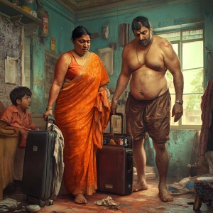 Digital art hd 1:1 ,a 54-year-old Gujarati mother who works as a...