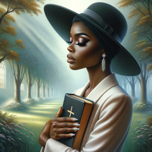 Render an airbrush oil painting of an African American woman wit...