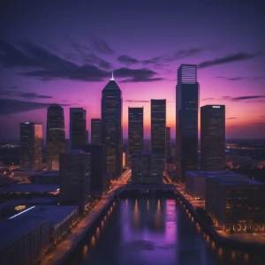 Create an image depicting the skyline of Houston, Texas, featuri...