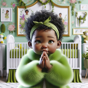 A 3D realistic illustration of a light-skinned African-American...