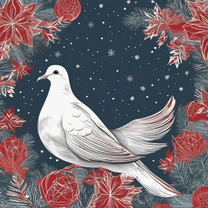 a dove and a horizon at college for christmas