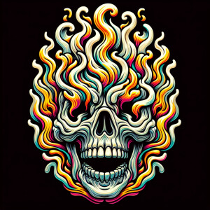 Cartopnish Flaming skull