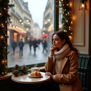 Prompt for the Scene:

“A cozy Parisian café in the heart of win...