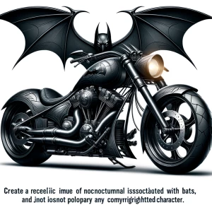 Realistic picture of a Batman themed cruiser style motorcycle