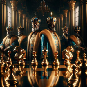 One the board there is Two Kings, two queens, two bishops, two r...