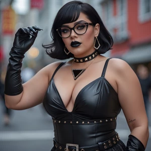 Create a very curvy and veruca busty woman of Ashkenazi, German,...