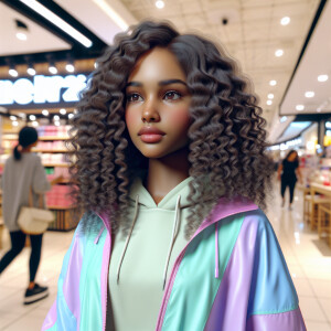 Generate an 3-D realistic image featuring a light skin African-A...
