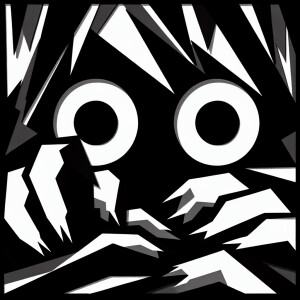 Black and white paper card2d the creepy