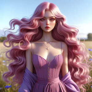 ", digital drawing mode, a tall and elegant girl with long, flow...