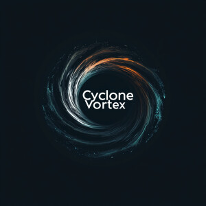 Text logo "Cyclone Vortex" In clear English writing , modern, da...