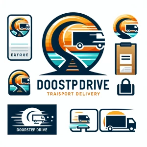 Design a sleek and professional logo for "Doorstep Drive," a tra...