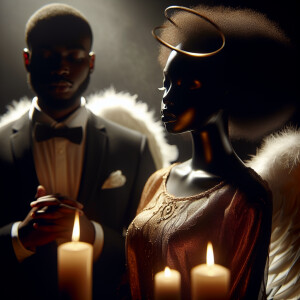 Black man and black woman Angels