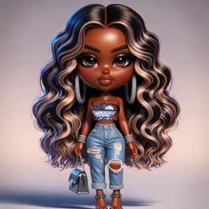 Design a worm eye view, stunning over sized head African America...