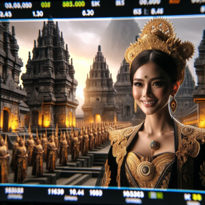 1female, a woman is having a traditional Javanese wedding with g...