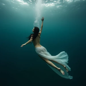 Will She Make It?
	•	A hauntingly beautiful underwater shot, whe...