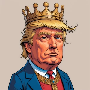 Trump looks like an ancient king of england with a crown on his...