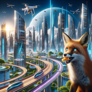fox holds cheese