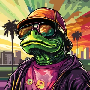 MEME PEPE in GTA art style — — in the style of a Grand Theft Au...