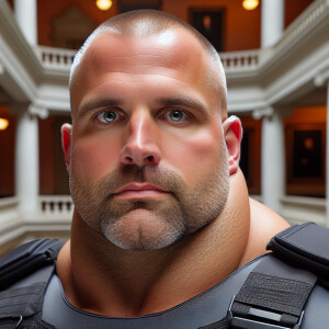 Lifesize digital photography portrait of young fit muscled, deep...