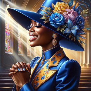 create a realistic airbrushed illustration of an African America...