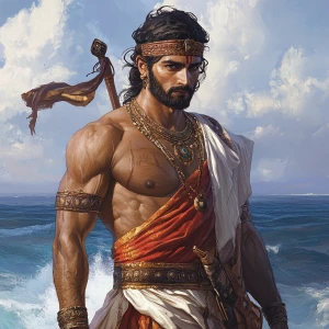 Design an image of Mugala, an unsung hero from the 5th century B...