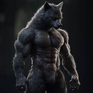 Lycan hairymuscles showing off full body view