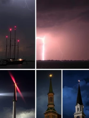 Photographs capturing the natural phenomenon of St. Elmo's Fire...