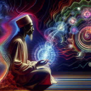 African Sufi meditating on the radiant form of the inner guru  w...