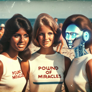 Film photograph from the early seventies of three beautiful 24-y...