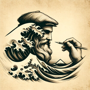 Create logo of design company called Riptide. Logo should be bl...
