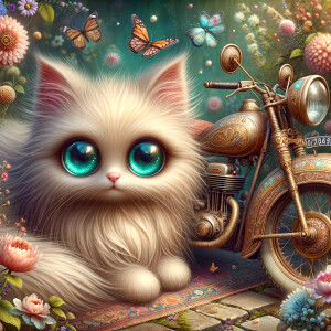 Imagine a fluffy, enchanting creature with oversized, glistening...