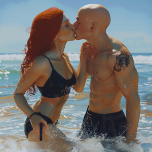 A photorealistic high resolution image. Light ginger haired fema...