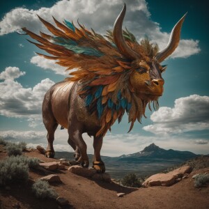 Create a mythical creature that embodies the spirit of Denver, C...