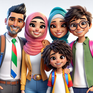 Family of 4 with white background