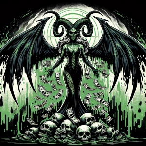 I see a strikingly graphic image with a dark and horror-inspired...