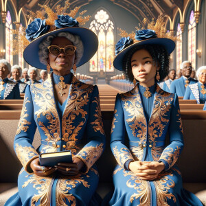 Adjust the 3-D realistic image to depict the African-American gr...