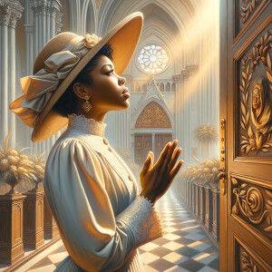 Create an airbrush oil painting of an African American woman wit...