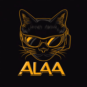 create me a logo with the word alpha and a cat that looks like a...