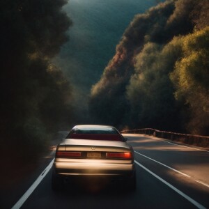 Capture a stunning aerial video of a silver 1995 Acura Integra c...