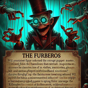 "Furberos, the twisted Puppet Master, lurks in the shadows, mani...
