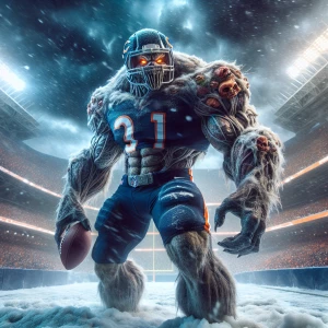 A colossal, hulking Quarter John Elway, transformed into a feroc...