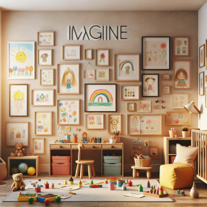 Размещение персонализированных картин и рисунков, созданных ребе...