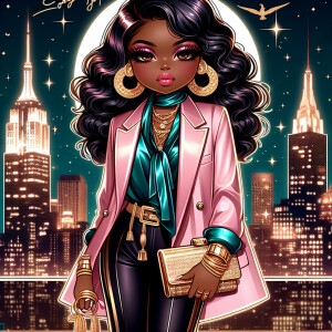 A stylish and elegant hip-hop inspired digital artwork featuring...