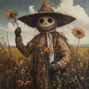 Scarecrow in the style of Dutch Golden Age Painting