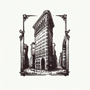 The World War I Victory Arch and Flatiron Building of New York C...