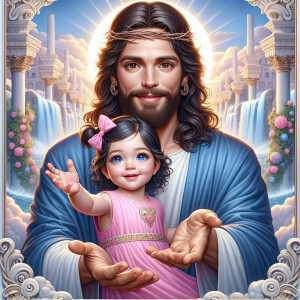 Create a 3D realistic artwork featuring the phrase 'Jesus Saves'...